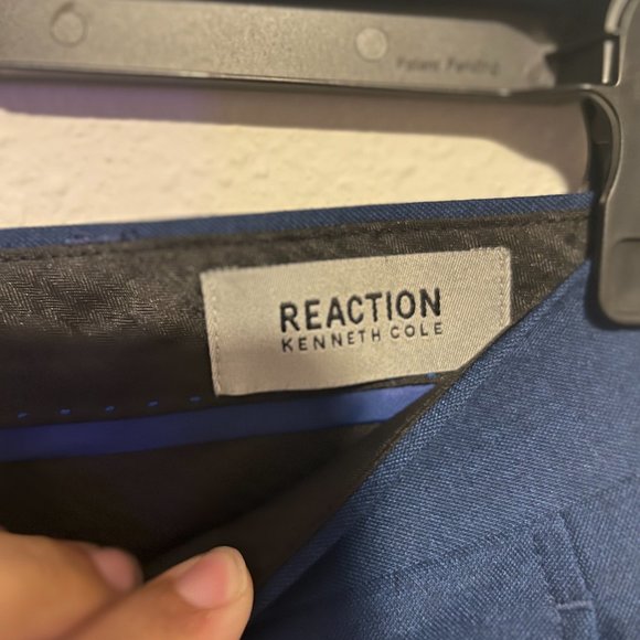 Kenneth Cole Reaction Mens Suit Pants Navy Blue 29w Unhemmed Dress - Picture 4 of 4